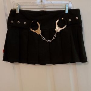 Mini skirt with handcuffs belt